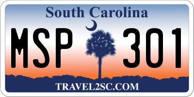 SC license plate MSP301