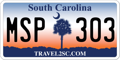SC license plate MSP303