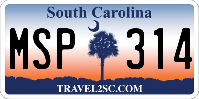 SC license plate MSP314
