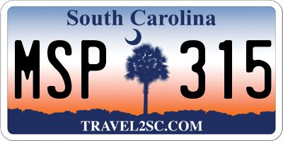 SC license plate MSP315