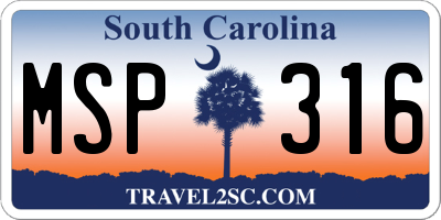 SC license plate MSP316