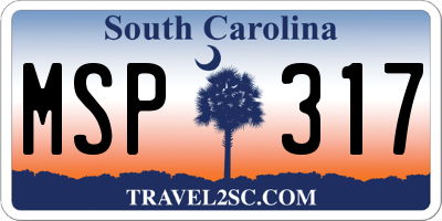 SC license plate MSP317