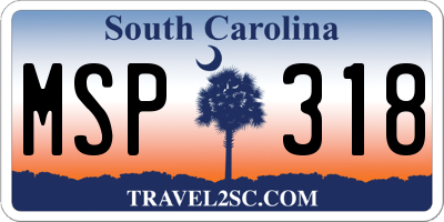 SC license plate MSP318