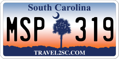 SC license plate MSP319