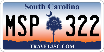 SC license plate MSP322
