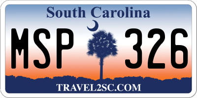 SC license plate MSP326