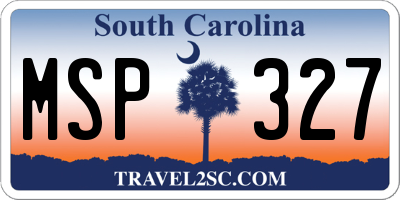 SC license plate MSP327