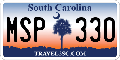 SC license plate MSP330