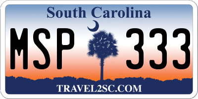 SC license plate MSP333