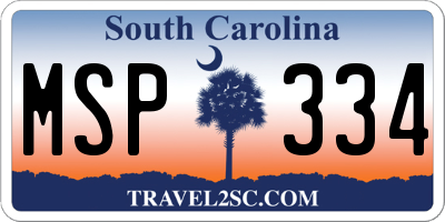 SC license plate MSP334