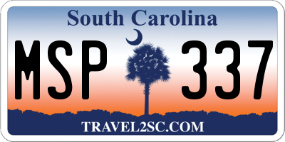 SC license plate MSP337