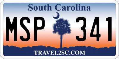 SC license plate MSP341