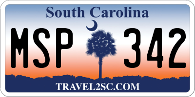 SC license plate MSP342
