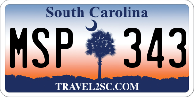 SC license plate MSP343
