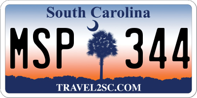 SC license plate MSP344