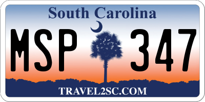 SC license plate MSP347