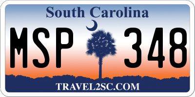 SC license plate MSP348