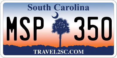 SC license plate MSP350