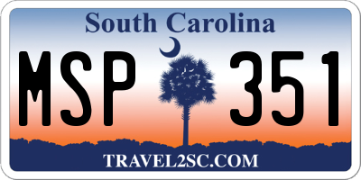SC license plate MSP351