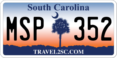 SC license plate MSP352