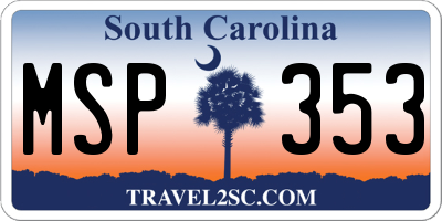 SC license plate MSP353