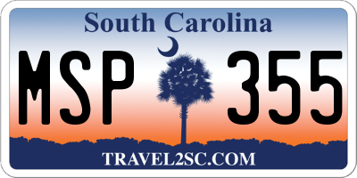 SC license plate MSP355