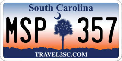 SC license plate MSP357