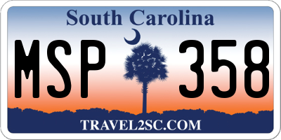 SC license plate MSP358