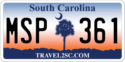 SC license plate MSP361