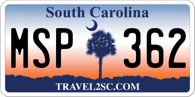SC license plate MSP362