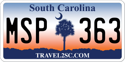 SC license plate MSP363