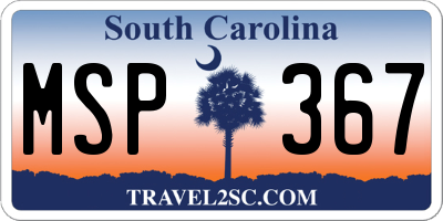 SC license plate MSP367