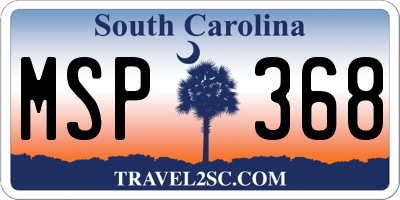 SC license plate MSP368