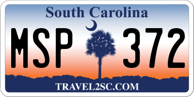SC license plate MSP372