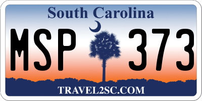 SC license plate MSP373