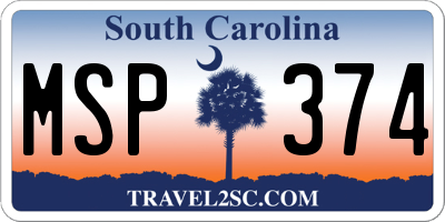 SC license plate MSP374