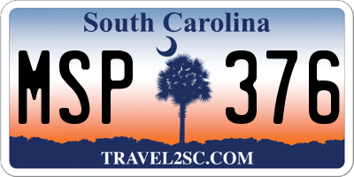 SC license plate MSP376