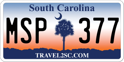 SC license plate MSP377