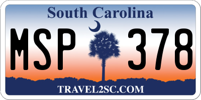 SC license plate MSP378