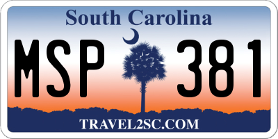 SC license plate MSP381