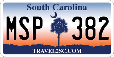 SC license plate MSP382