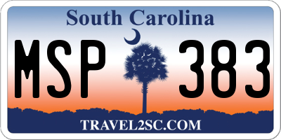 SC license plate MSP383