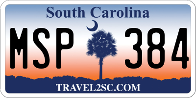 SC license plate MSP384