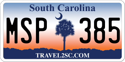 SC license plate MSP385