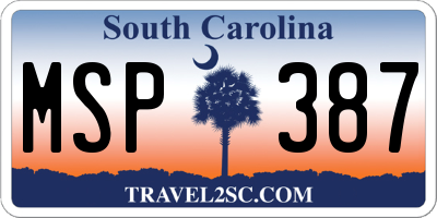 SC license plate MSP387