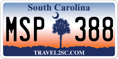SC license plate MSP388