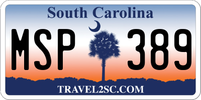 SC license plate MSP389