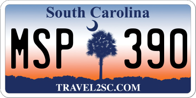 SC license plate MSP390