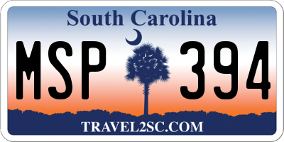 SC license plate MSP394