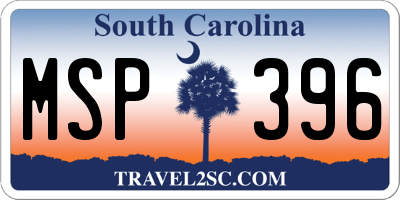 SC license plate MSP396